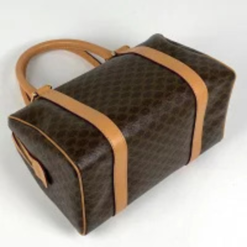 Celine handbag Macadam bag canvas Boston brown